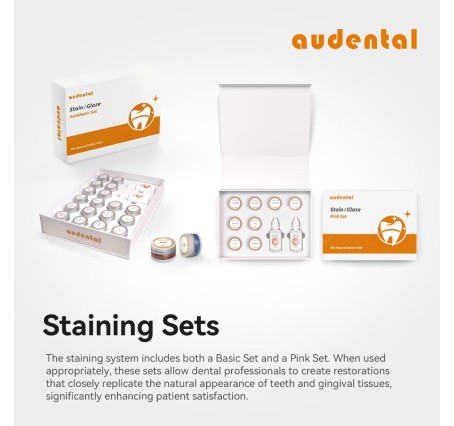 AuDental Complete Stain & Glaze System – Full Tooth & Gingival Kit (26 Shades + Glaze)