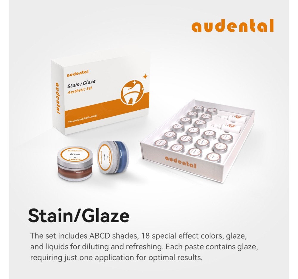 AuDental Stain / Glaze – 26 Available Colors | Ceramic Glaze for Tooth & Gingival Customization