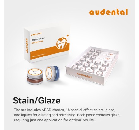 AuDental Stain / Glaze – 26 Available Colors | Ceramic Glaze for Tooth & Gingival Customization